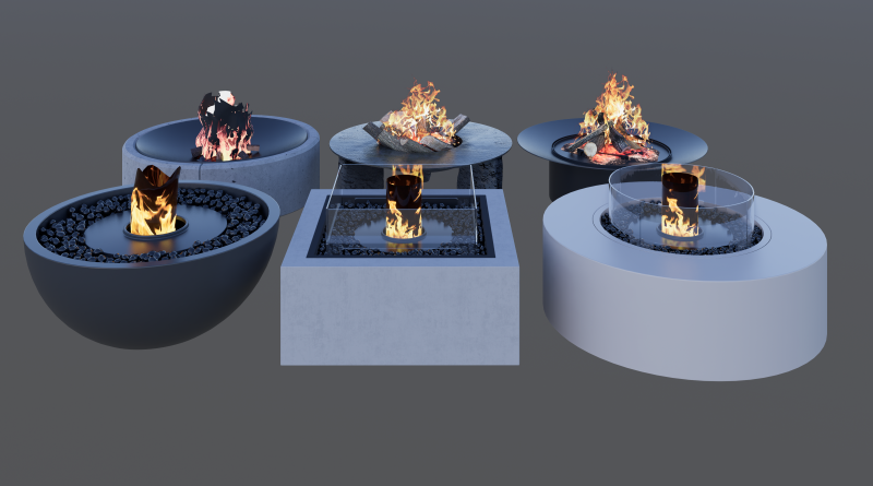 Outdoor Fire Pits -B17 3D Model .c4d .max .obj .3ds .fbx .stl .blend