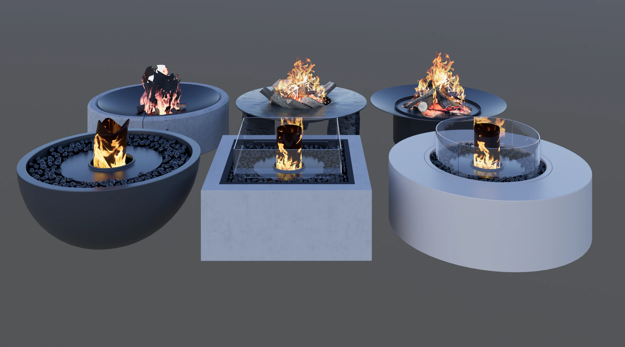 Outdoor Fire Pits -B17 3D Model .c4d .max .obj .3ds .fbx .stl .blend 