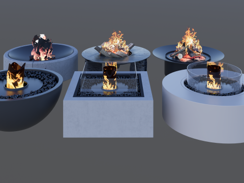 Outdoor Fire Pits -B17 3D Model
