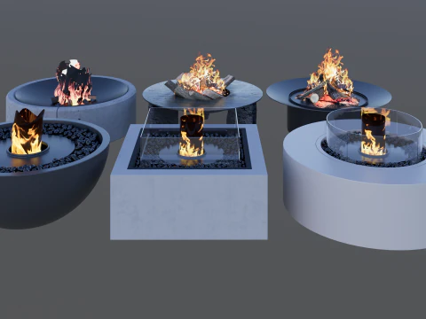 Уличные ямы для костра -B17 3D Модель