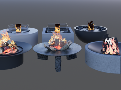 Outdoor Fire Pits -B17 3D Model