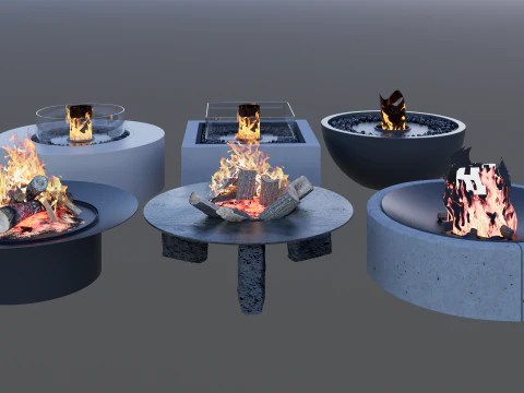 Outdoor Fire Pits -B17 3D Model
