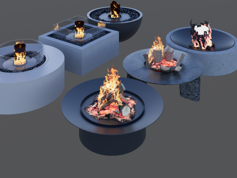 Outdoor Fire Pits -B17 3D Model