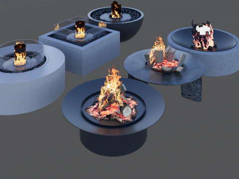 Outdoor Fire Pits -B17 3D Model