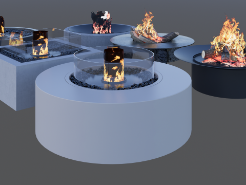 Outdoor Fire Pits -B17 3D Model