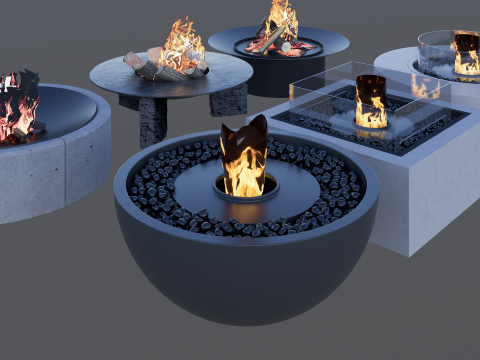 Outdoor Fire Pits -B17 3D Model