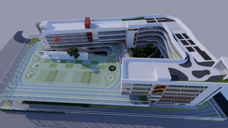 University School-B3 3D Модель .c4d .max .obj .3ds .fbx .stl .blend
