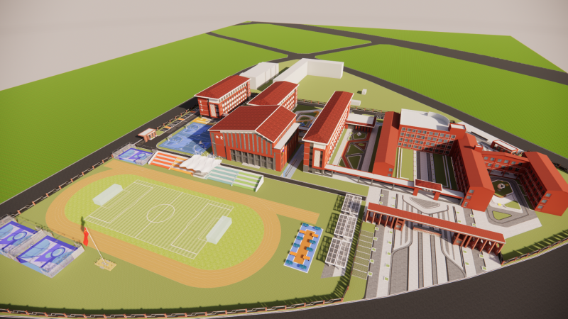 University School-B5 3D Модель .c4d .max .obj .3ds .fbx .stl .blend