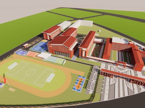 University School-B5 Modello 3D