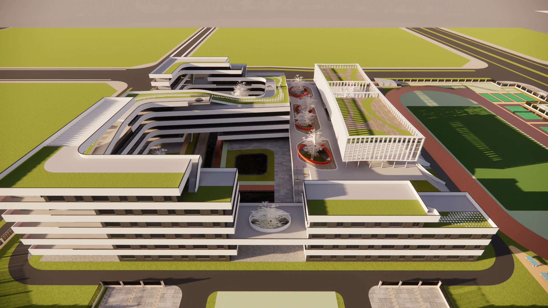 University School-B6 3D Model .c4d .max .obj .3ds .fbx .stl .blend 