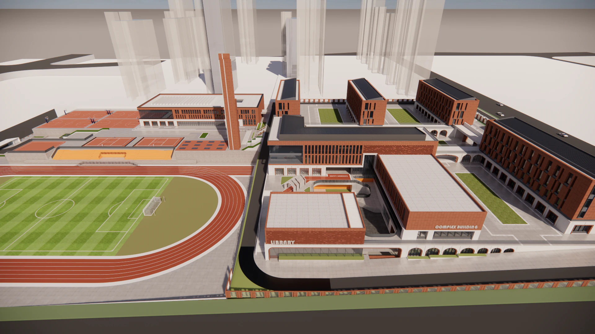 University School-B8 3D Model .c4d .max .obj .3ds .fbx .stl .blend 