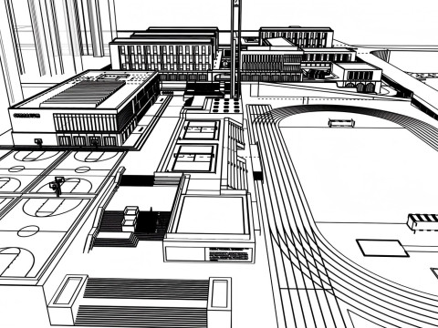 University School-B8 Modello 3D