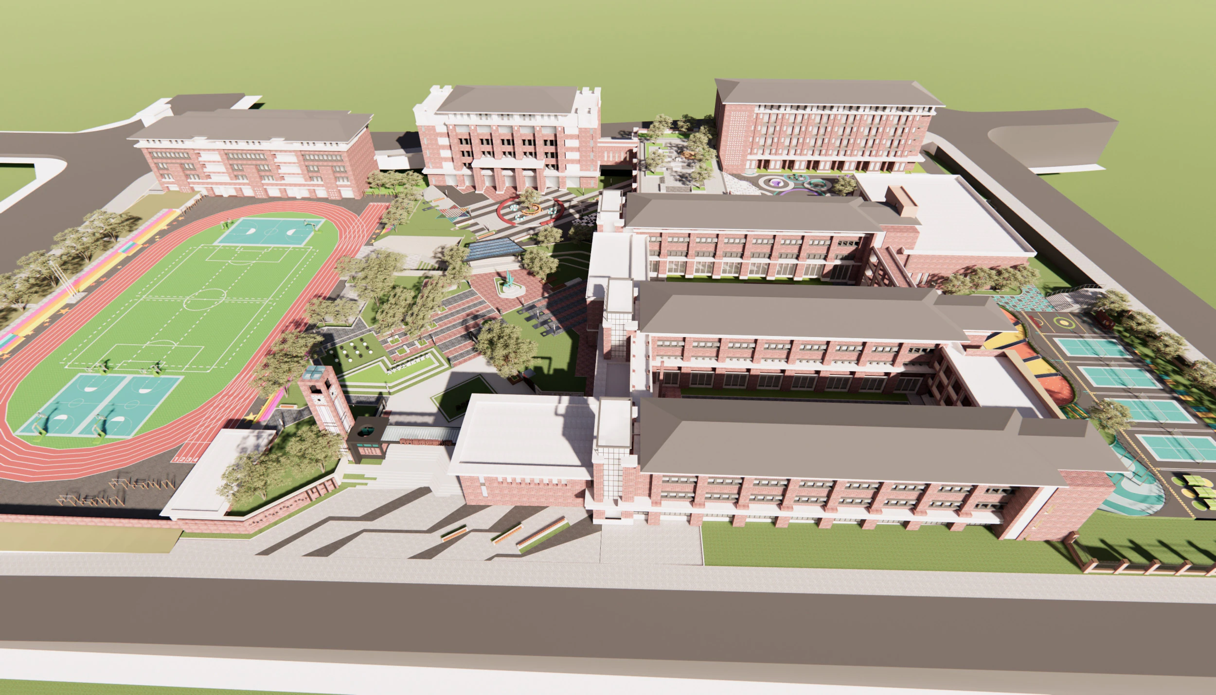 University School-B10 3D Model .c4d .max .obj .3ds .fbx .stl .blend 