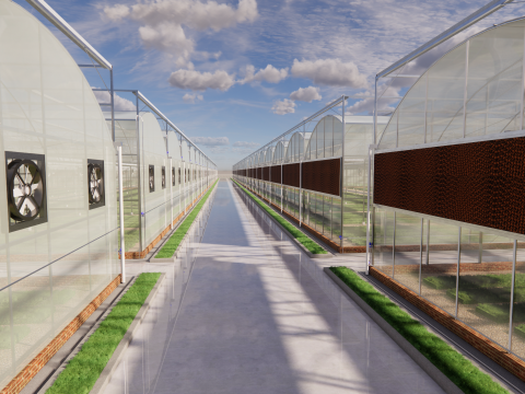 Rangka Tenda Rumah Kaca Pertanian -B1 Model 3D