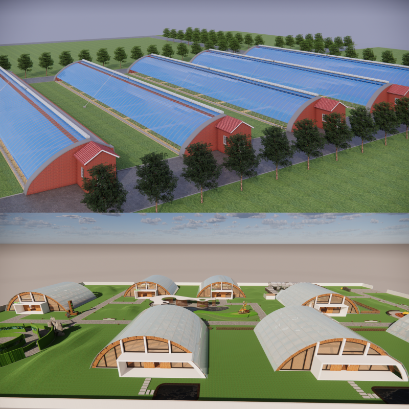 Zeltrahmen für landwirtschaftliche Gewächshäuser -B3 3D Modell .c4d .max .obj .3ds .fbx .stl .blend