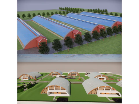 Tarımsal Sera Çadır Çerçevesi -B3 3D Model