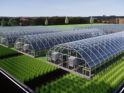 Agricultural Greenhouse Tent Frame -B4 3D Model