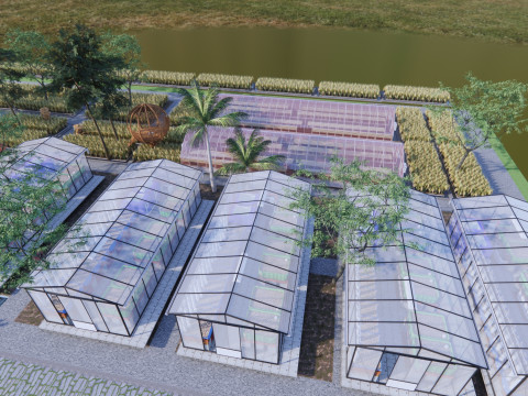 Agricultural Greenhouse Tent Frame -B4 3D Model