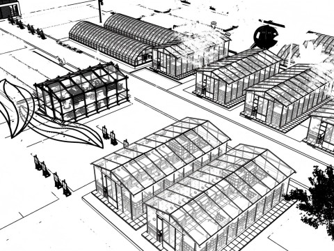 Agricultural Greenhouse Tent Frame -B4 3D Model