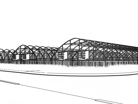 Agricultural Greenhouse Tent Frame -B4 3D Model