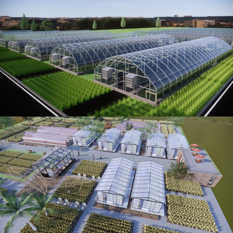 Agricultural Greenhouse Tent Frame -B4 3D Model .c4d .max .obj .3ds .fbx .stl .blend