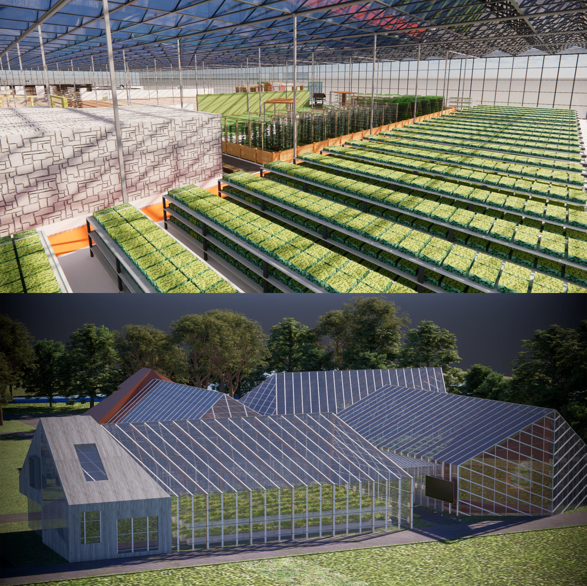 Agricultural Greenhouse Tent Frame -B5 3D Model .c4d .max .obj .3ds .fbx .stl .blend 