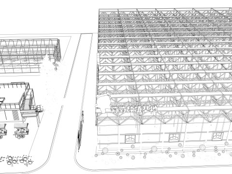 Agricultural Greenhouse Tent Frame -B6 3D 模型