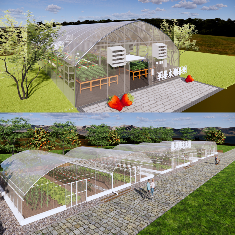 Zeltrahmen für landwirtschaftliche Gewächshäuser -B8 3D Modell .c4d .max .obj .3ds .fbx .stl .blend 