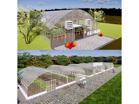 Agricultural Greenhouse Tent Frame -B8 3D 模型