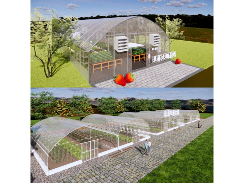 Tarımsal Sera Çadır Çerçevesi -B8 3D Model