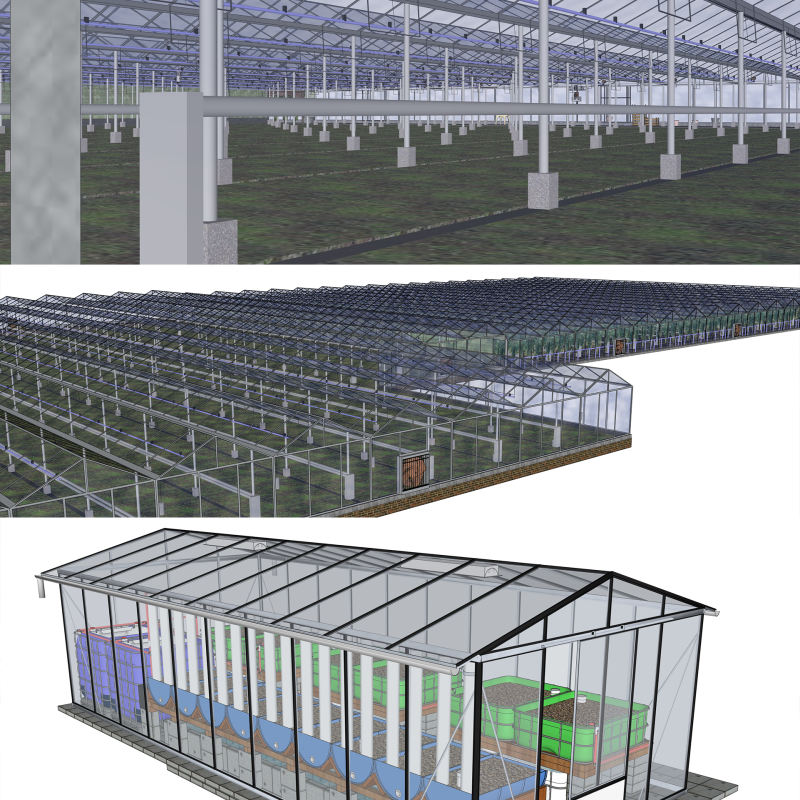 农业大棚帐篷架-B9 3D 模型 .c4d .max .obj .3ds .fbx .stl .blend