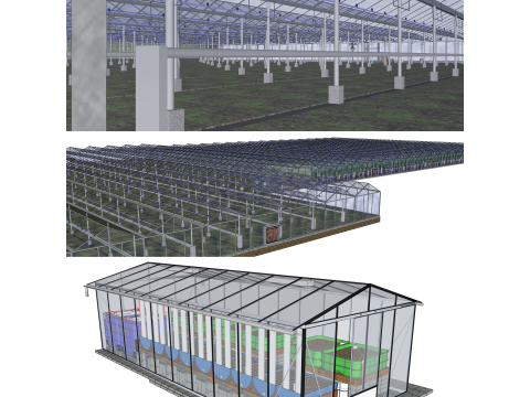 Agricultural Greenhouse Tent Frame -B9 Model 3D