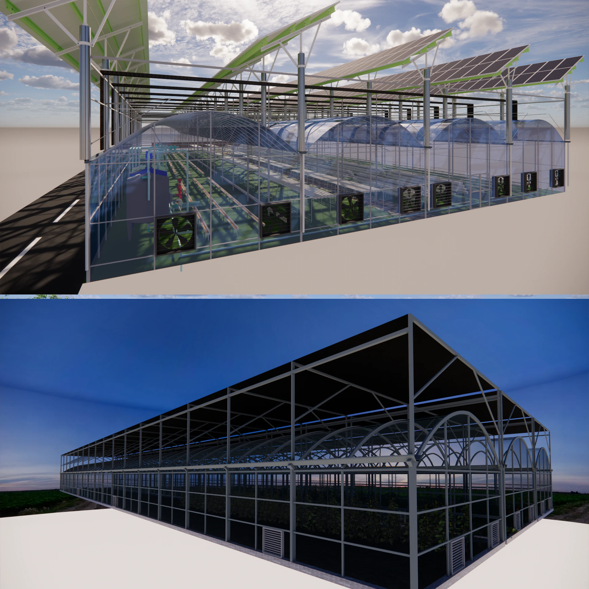 Agricultural Greenhouse Tent Frame -B10 3D Model .c4d .max .obj .3ds .fbx .stl .blend 