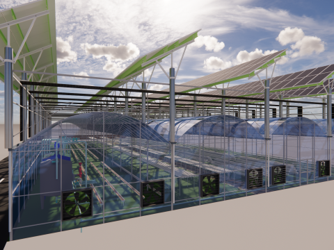Rangka Tenda Rumah Kaca Pertanian -B10 Model 3D