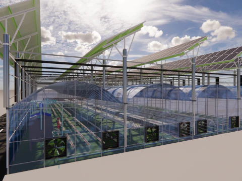 Agricultural Greenhouse Tent Frame -B10 3D Model
