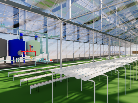 Rangka Tenda Rumah Kaca Pertanian -B10 Model 3D