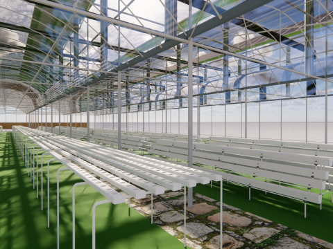 Rangka Tenda Rumah Kaca Pertanian -B10 Model 3D