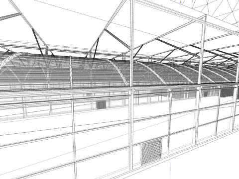 Rangka Tenda Rumah Kaca Pertanian -B10 Model 3D