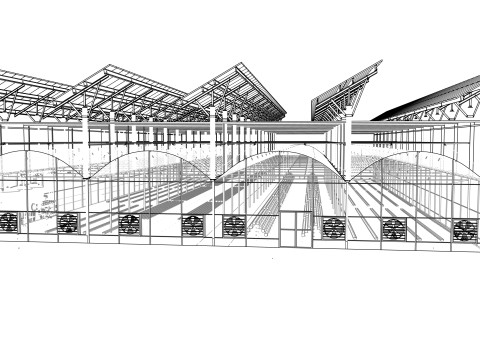 Rangka Tenda Rumah Kaca Pertanian -B10 Model 3D