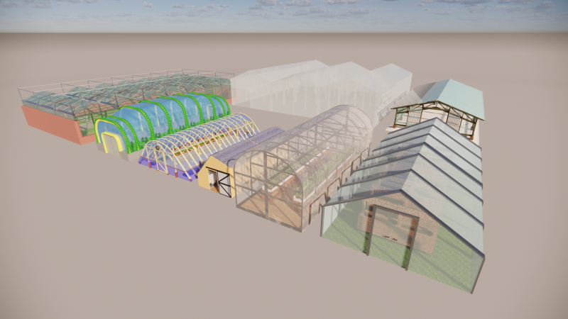 Zeltrahmen für landwirtschaftliche Gewächshäuser -B12 3D Modell .c4d .max .obj .3ds .fbx .stl .blend 