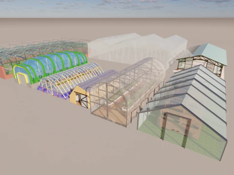 Tarımsal Sera Çadır Çerçevesi -B12 3D Model