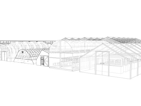Zeltrahmen für landwirtschaftliche Gewächshäuser -B12 3D Modell