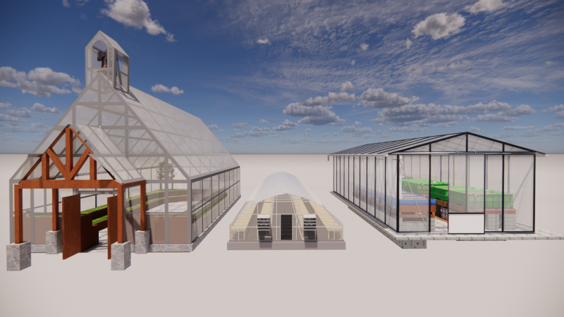 农业大棚帐篷架-B11 3D 模型 .c4d .max .obj .3ds .fbx .stl .blend 