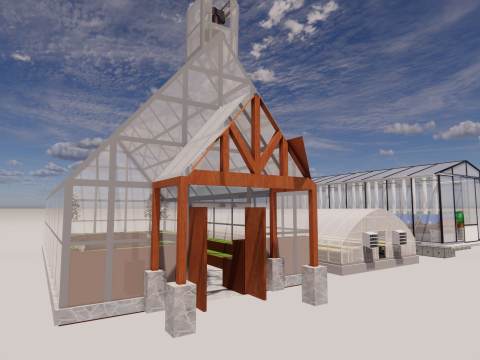 农业大棚帐篷架-B11 3D 模型