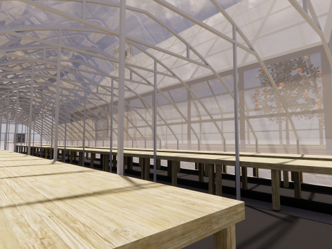 农业大棚帐篷架-B11 3D 模型