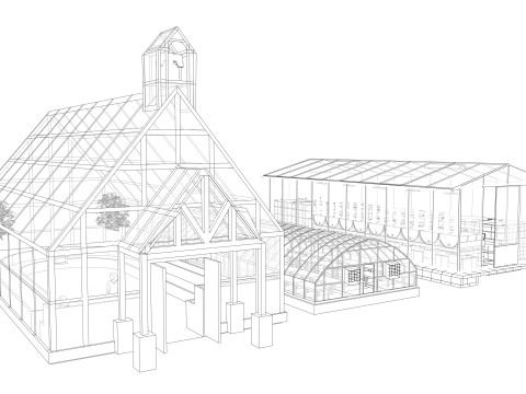 农业大棚帐篷架-B11 3D 模型