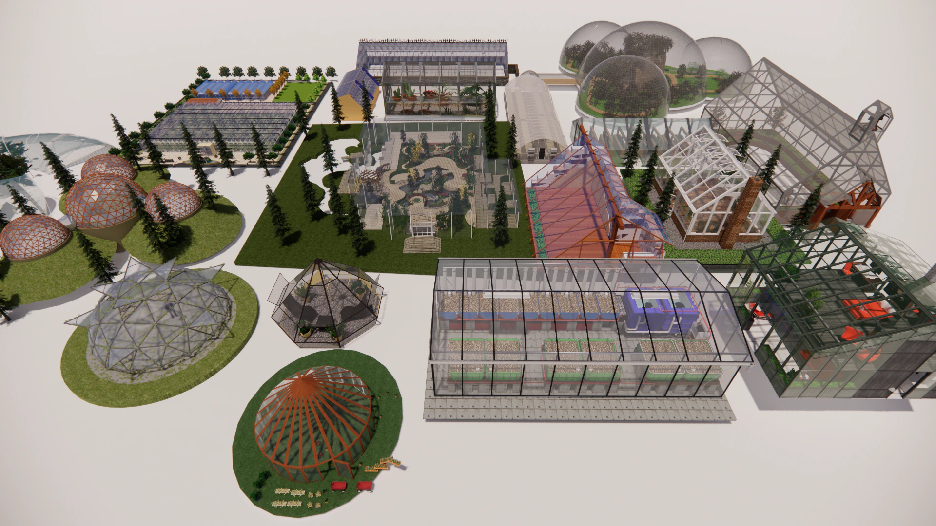 Agricultural Greenhouse Tent Frame -B12 3D Model .c4d .max .obj .3ds .fbx .stl .blend 