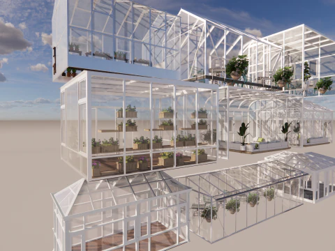 Tarımsal Sera Çadır Çerçevesi -B14 3D Model