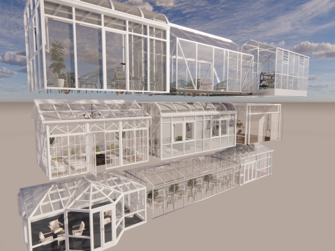 农业大棚帐篷架-B14 3D 模型