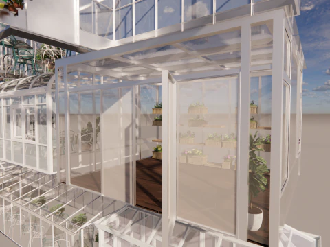 Agricultural Greenhouse Tent Frame -B14 3D Model